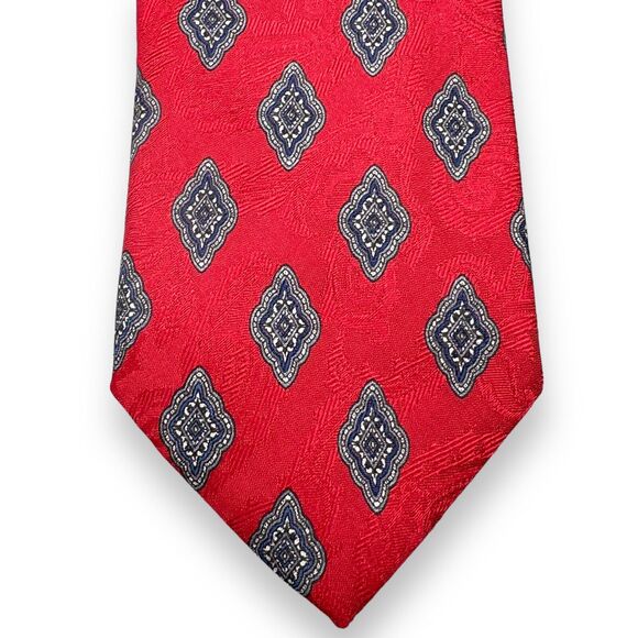 X'andrini 100% Silk Dress Tie Made in USA Geometric Medallion Print 60" 3.5" - Picture 5 of 11